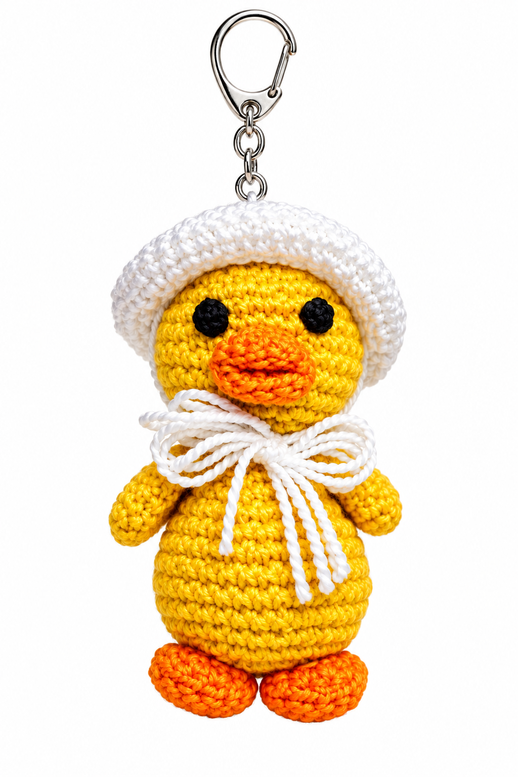 Crochet Duck Bonnet Keychain