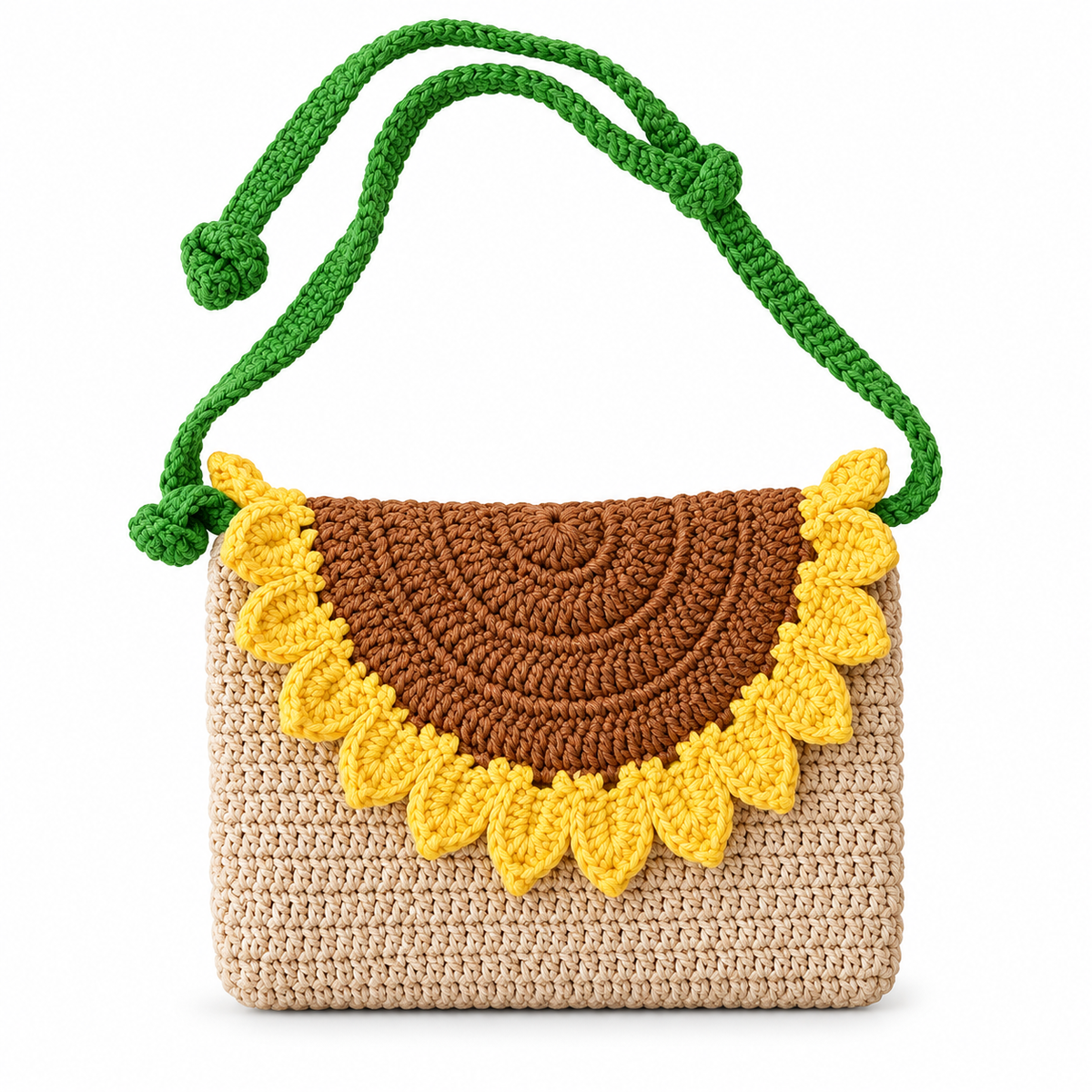 Crochet Sunflower Crossbody Bag